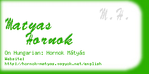 matyas hornok business card